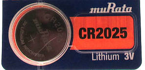 Батарейка для годинників muRata CR2025 3.0V 140mAh літієва 1 шт. швейцарська