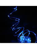 Гірлянда світлодіодна нитка Led "Краплі роси" дюралайт на 100 світлодіодів 9 м з USB підключенням Синій, фото 3