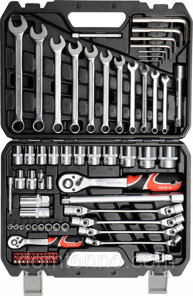 Набір торцевих головок з тріскачкою Yato YT-38781 77 шт.