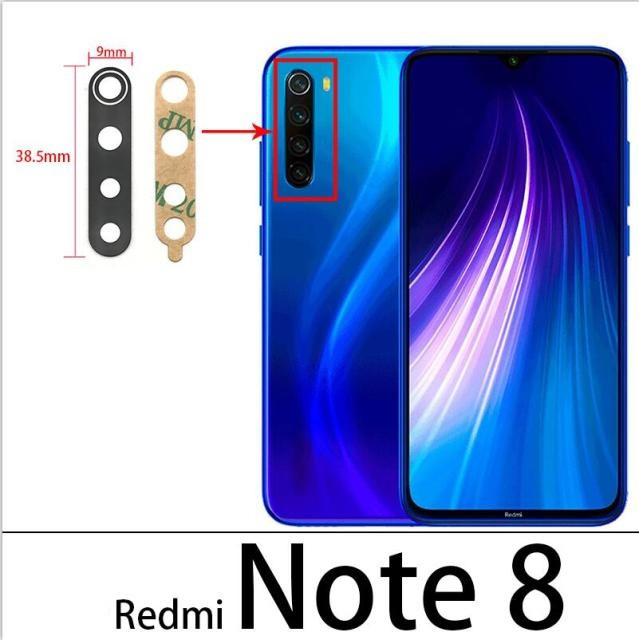 Скло камери для Xiaomi Redmi Note 8 (M1908C3JH, M1908C3JG, M1908C3JI) 9x38 мм, чорне