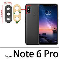 Скло камери для Xiaomi Redmi Note 6 Pro (M1806E7TG, M1806E7TH, M1806E7TI) 10x25 мм, чорне