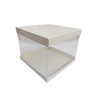 Коробка картонна з прозорими стінками для торту, 246*246*200 мм