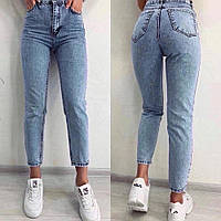 Женские турецкие джинсы мом, голубые XL