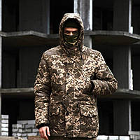 Парка зимняя пиксель тактическая, военная теплая камуфляжная куртка пиксельная на флисе для ВСУ