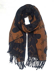 Шарф палантин кашемір люкс Харт чорний