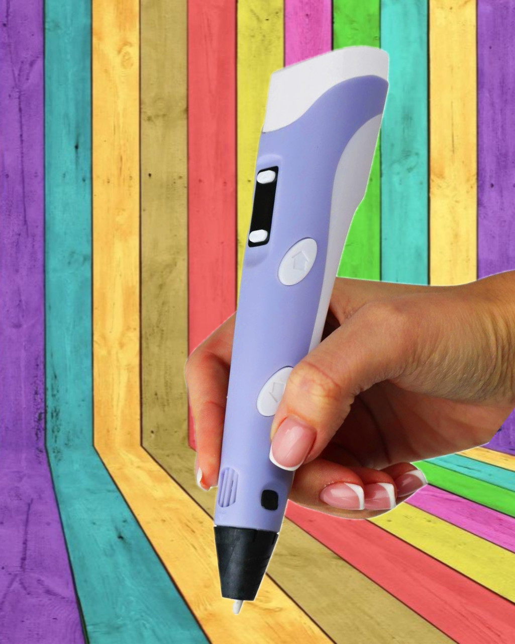 3D ручка MyRiwel Pen 2 з LED дисплеїм art Дитяча 3д ручка для малювання MyRiwel 2 фіолетова