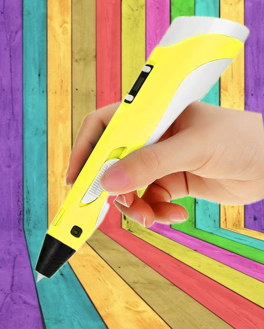 3D ручка MyRiwel Pen 2 з LED дисплеїм art Дитяча 3д ручка для малювання MyRiwel 2 жовта