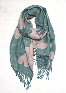 Шарф палантин кашемір люкс Харт ментол