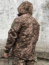 Куртка тепла зимова чоловіча водонепроникна камуфляжна Soft Shell Піксель, фото 3