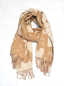 Шарф палантин кашемір люкс Харт св бежевий