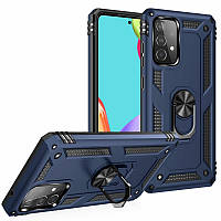 Ударостійкий чохол Serge Ring for Magnet для Samsung Galaxy A72 4G / A72 5G Темно-синій