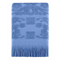Полотенце махровое с бахромой Arya Isabel Soft голубое 100х150 см
