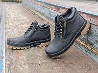 Мужские зимние кожаные ботинки 2 молнии водонепроницаемые ботинки