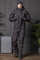 Тактичний водовідштовхувальний костюм Soft-Shell (380 г/м2) Темно-синій Чорний