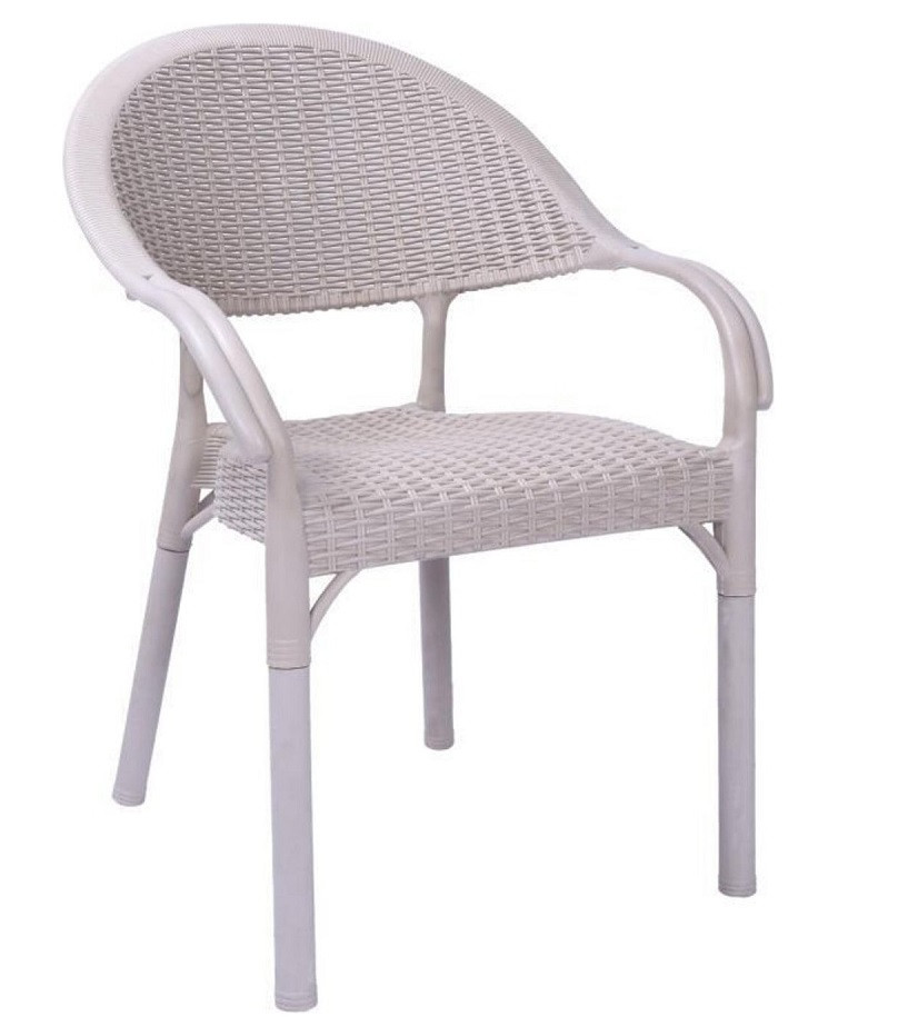 Стілець вуличний пластиковий ротанг СДМ-Груп Софія коричневий, садовий, для кафе, фото 1