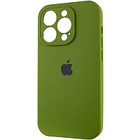 Чехол для iPhone 15 Pro Max (6.7) Silicon Case Full Camera- оливковый