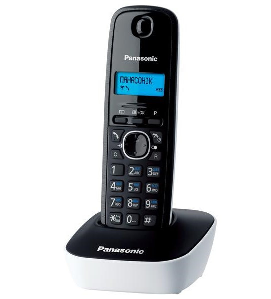Радіотелефон-DECT Panasonic KX-TG1611UAW Чорний з білим