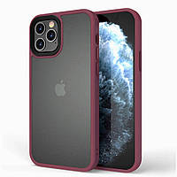 TPU+PC чехол Metal Buttons для Apple iPhone 13 Pro Max (6.7") Бордовый