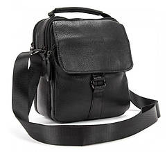 Чоловіча шкіряна сумка месенджер Tiding Bag чорна
