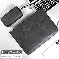 Чехол-конверт для ноутбука + сумка для аксессуаров Macbook Air/Pro 13.3" - (Черный/Black)