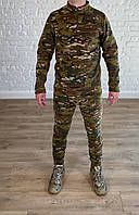 Термобелье флисовое военное мультикам камуфляж ЗСУ теплый комплект пуловер + подштанники из флиса армейский