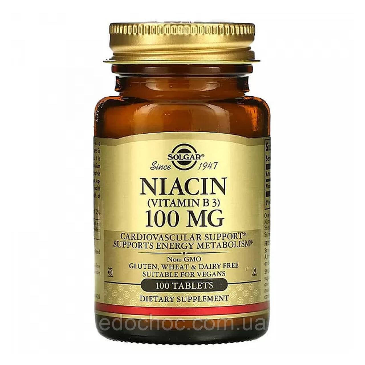 Вітамін В3 (Niacin) 100 мг 100 таблеток SOL-01860