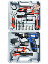 Шурупокрут акумуляторний ВІТЯЗЬ ДА-12/2 ЛН з набором інструментів 2 АКБ