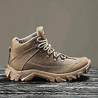 Ботинки тактические зимние Комбат койот на евроовчине Военные мужские ботинки Ukr-Tec из кожи койот