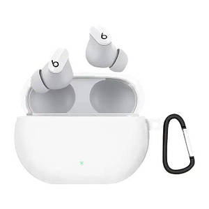 Силіконовий чохол із карабіном для Beats Studio Buds білий