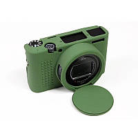 ТОП! Защитный силиконовый чехол с крышкой Puluz DCA1585G для фотоаппаратов SONY RX100 VII / RX100 M7 - зеленый