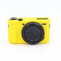 ТОП! Защитный силиконовый чехол для фотоаппаратов CANON G7X Mark II - желтый