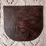 Клапан для сумки "Кiнь". Колір "Коричневий", фото 3