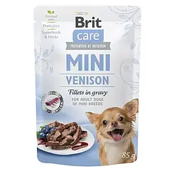 ТЕРМІН 04.2025!!!  Вологий корм для собак Brit Care Mini pouch 85 g філе в соусі (дич)