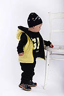 Теплий дитячий костюм-трійка Gap з двостороннім жилеткою Чорний, 98-104
