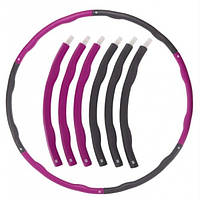 Массажный обруч Hula Hoop, для массажа, фитнеса, похудения, диаметр 105см, разборный, 8 секций,