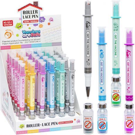 Від 36 шт. Ручка гелева 1221-1 "Шприц - печатка" синяя    купити дешево оптом в інтернет-магазині купити дешево оптом в