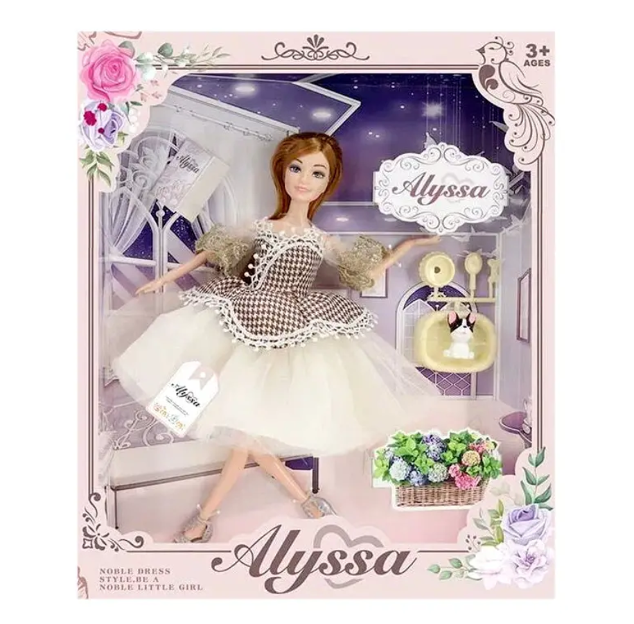 Лялька Alyssa в сукні з собачкою та аксесуарами 30 см (26044)