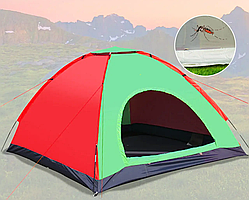 Намет туристичний 2-місний Outdoor New Tent 200х100х110 см Зелений — Червоний