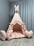 Вігвам Пудрова мрія БОНБОН Повний комплект, вігвам дитячий, вігвам для дівчинки, вігвам для дітей, дитяча палатка, фото 6