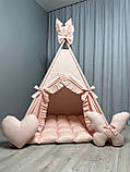 Вігвам Пудрова мрія БОНБОН Повний комплект, вігвам дитячий, вігвам для дівчинки, вігвам для дітей, дитяча палатка, фото 2