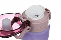 Бутылка для воды пластиковая фиолетовая/бирюзовая 800мл, спортивная бутылка в школу топ