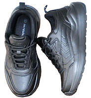 Размеры 41, 42, 43, 44, 45 Демисезонные кожаные кроссовки Restime черные, на подошве из пены Restime 23203