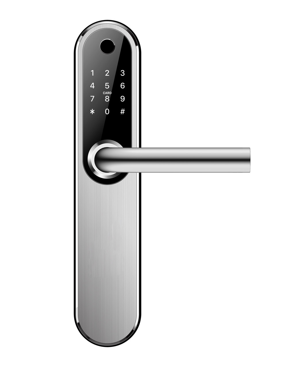 Розумний дверний біометричний замок SEVEN LOCK SL-7768BF silver (без врізної частини), фото 1