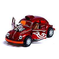 Машинка металлическая инерционная Volkswagen Beetle Custom Dragracer Kinsmart KT5405W 1:32 Красный AmmuNation