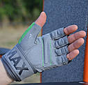 Рукавиці для фітнесу MadMax MFG-860 Wild Grey/Green M, фото 4