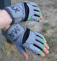 Рукавиці для фітнесу MadMax MFG-860 Wild Grey/Green M, фото 7