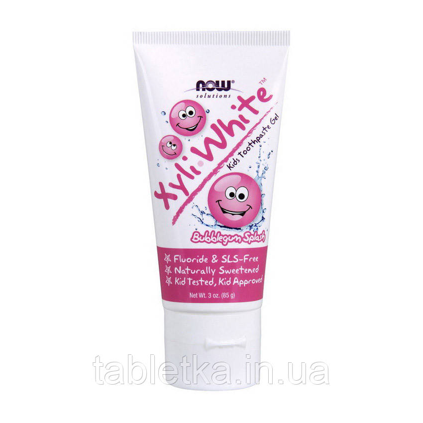 NOW Xyli White kids toothpaste gel (термін до 28.02.2026) (85 g, strawberry splash)