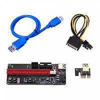 Райзер PCI-E 1x to 16x 6pin, Molex, SATA, USB 3.0, AM-AM, 0.6 м (код 1492853)