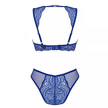 Комплект сексальної білизни XS/S Giselia Obsessive з мереживом синій, фото 4