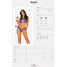 Комплект сексальної білизни XS/S Giselia Obsessive з мереживом синій, фото 5
